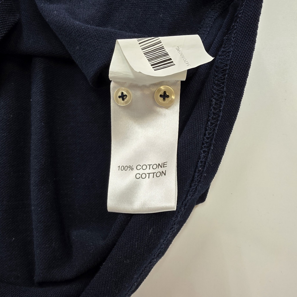 Quiet Luxury Doppelgänger Long Sleeve Polo Men’s L Navy Cotton Smart Casual - Picture 8 of 13